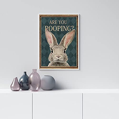 Are You Pooping Poster Rabbit Poster Funny Rabbit Decor Bunny Poster Bathroom Decor Bathroom Nursery Decor Rabbit Lover Gift Funny Decor Metal Sign 12x16 inch