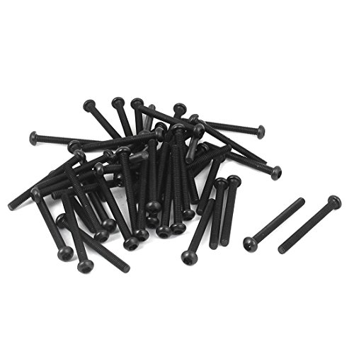 uxcell M2.5x25mm Thread Button Head Hex Socket Cap Screw Bolt 50pcs