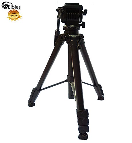 Image of Eloies Simpex VCT-988RM Professional Heavy Duty Video Tripod | Portable Lightweight Aluminum Tripod with 360 Degree Ball Head | Carry Bag Included (Black)