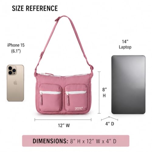 Image of Reebok Crossbody Bags for Women - Lightweight Nylon Small Cross Body Bag Purse with Adjustable Strap for Casual Travel