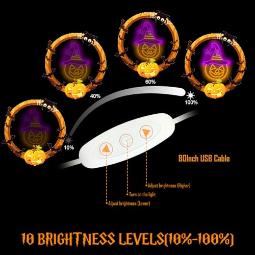 Image of Halloween Neon Sign Pumpkin Neon Sign for Wall Decor Witch Hat Halloween Pumpkin Neon Light Halloween Decorations Spider Led Neon Light Up Sign for Halloween Party Window Porch