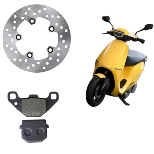 Image of Rear Brake Disc PLATE & Rear Disc Pad Compatible with Ola S1 & S1 Pro, Silver (REAR DISC PLATE & DISC PAD OLA)