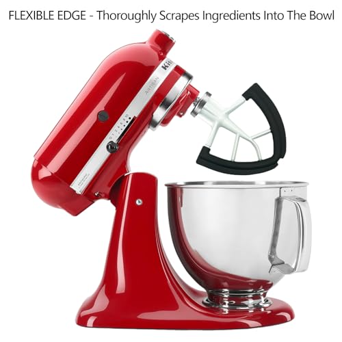 Image of Flex Edge Beater for KitchenAid 4.5 /5 QT Tilt Head Stand Mixer Fits 4.5-5 Quart Bowls,With Silicone Edges For Kitchen Aid Accessories and Attachments,Black