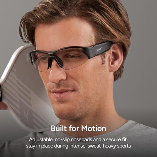 Image of Reebok Octane Shift Smart Eyewear Powered by Lucyd - Photochromic Adaptive Lens - HiFi Bluetooth Sport Glasses