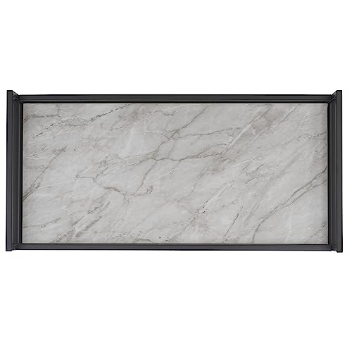 Safavieh Home Collection Idira Matte Black/Marble 3-Tier Bar Cart #TOP2