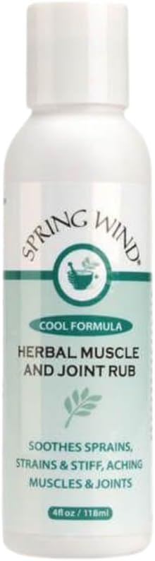 Spring Wind Muscle and Joint Rub (Cool Version) - Soothes Sprains, Stiff Aching Muscles and Joints (4 fl oz)