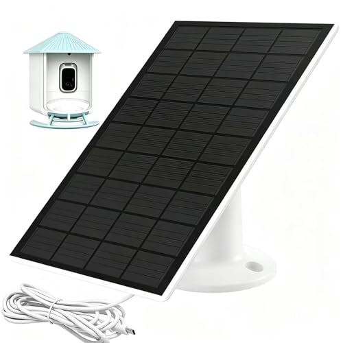 Type-C Solar Panel Charger for Birdfy Feeder Camera 9.8ft Charging Cable IP65 Waterproof for Outdoors 5W Continuously Power Supply
