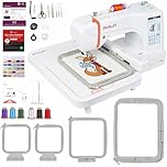 POOLIN EOC06 Embroidery Machine 7.9x11 Inch Large Area for Clothing, Computerized 7 Inch Touchscreen Achieve Letter Embroidery and Combination Embroidery, Includes Thread, Stabilizer, Bobbins