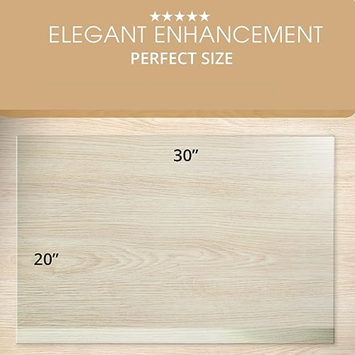 Image of Tempered Glass Desk Mat & Desk Pad, 20 inch x 30 inch, Clear Protector Beveled Edge