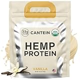 Cantein Organic Hemp Protein, Vegan Protein Powder, Clean Plant Based Protein Powder, Non Dairy Protein, Lactose Free Natural Protein, Gluten Free- 20 Servings, Vanilla