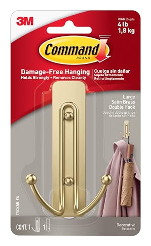 Command™ Large Satin Brass Wire Hook