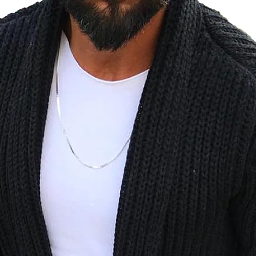 Men's Shawl Collar Open Front Long Cardigan Shawl Collar Cardigan Shawl Collar Open Front Knit Sweater2