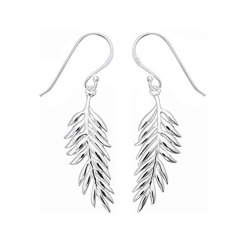 Boma Jewelry Sterling Silver Fern Earrings