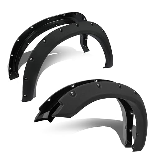 KUAFU Fender Flares Compatible with 2009-2023 Dodge Ram 1500 Classic Pocket Rivet Style Mud Guards Wheel Cover Protector Textured Black Front Rear Excludes R/T & RebelWarlock