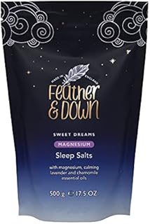Feather & Down Sweet Dreams Magnesium Sleep Salts (500g)  with Magnesium Calming Lavender & Chamomile Essential Oils. Relieve Stress & Tension. Encourages a Restful Nights Sleep