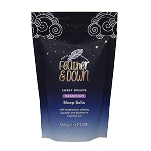 Feather & Down Sweet Dreams Magnesium Sleep Salts (500g) – with Magnesium Calming Lavender & Chamomile Essential Oils. Relieve Stress & Tension. Encourages a Restful Night’s Sleep
