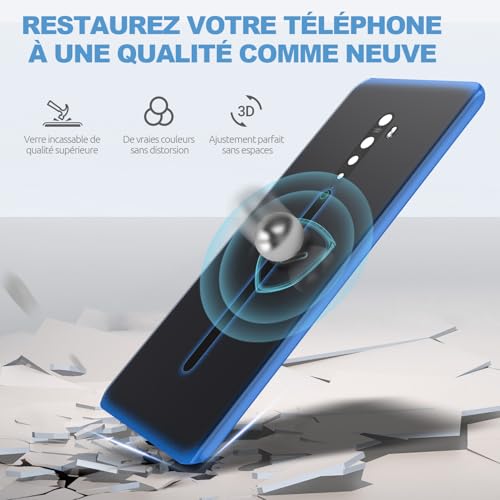 Vitre Arrière pour Oppo Reno2 Bleu en qualité originale - 2