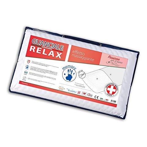 V.I.P. Very Important Viscolactic Relaxation Cushion Made in Italy with Bugle that Creates a Massage Effect 42 x 72 cm White 100% Polyester Cover Cover