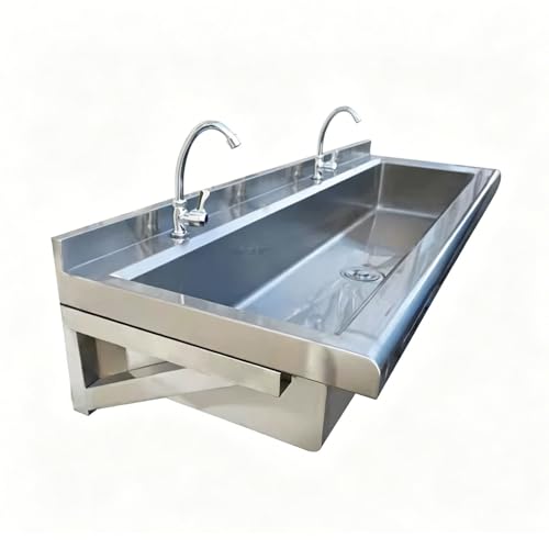 Genérico Fregadero de Mano Comercial Fregadero Utilitario de Montaje En Pared,Lavabo de Acero Inoxidable 304 para Exteriores con Grifo, Fregadero de Cocina del Restaurante Fregadero de Lavandería