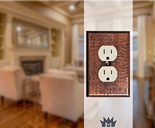 Monarch Abode 17018 Single Switch Hand Hammered Duplex Decorative Wall Plate Switch Plate Outlet Cover, 1-Gang, Pure Copper #TOP1