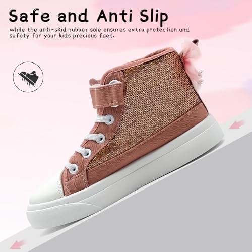 Toddler Sneakers for Girls Boys Fashion Canvas High Tops Butterfly Sequins Shoes Kids Casual Walking Shoes2