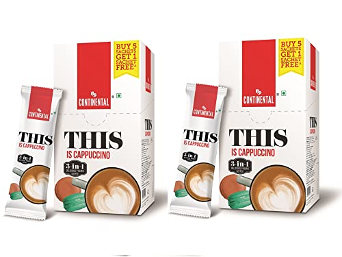 Image of Continental THIS Cappuccino 3 in 1 Premix Instant Coffee 110g (22g*5 Sachets) (PACK OF 2)