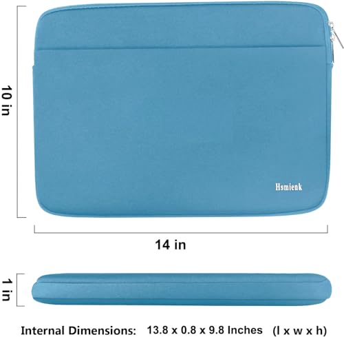 Image of 14 inch Laptop Sleeve, Shockproof Protective Notebook Cover Bag with Accessory Pocket, Durable Carrying Laptop Case Compatible for MacBook HP Lenovo Dell Asus Acer, Sky Blue
