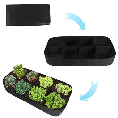 Jardinière rectangulaire en tissu résistant drainant à 8 compartiments - 6