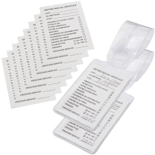 Easyboost Porte Etiquette de Vidange Huile Fiche Carnet de Révision Entretien Auto Filtre Plaquettes Disque Voiture Pochette Protection Plastifiée Carte 85 x 54mm (2 Porte-étiquettes) Cover