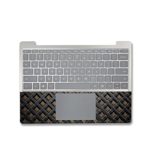Image of MightySkins Carbon Fiber Skin Compatible with Microsoft Surface Laptop Go 3 (2023) Full Wrap Kit - Black Wall | Protective, Durable Textured Carbon Fiber Finish | Made in The USA