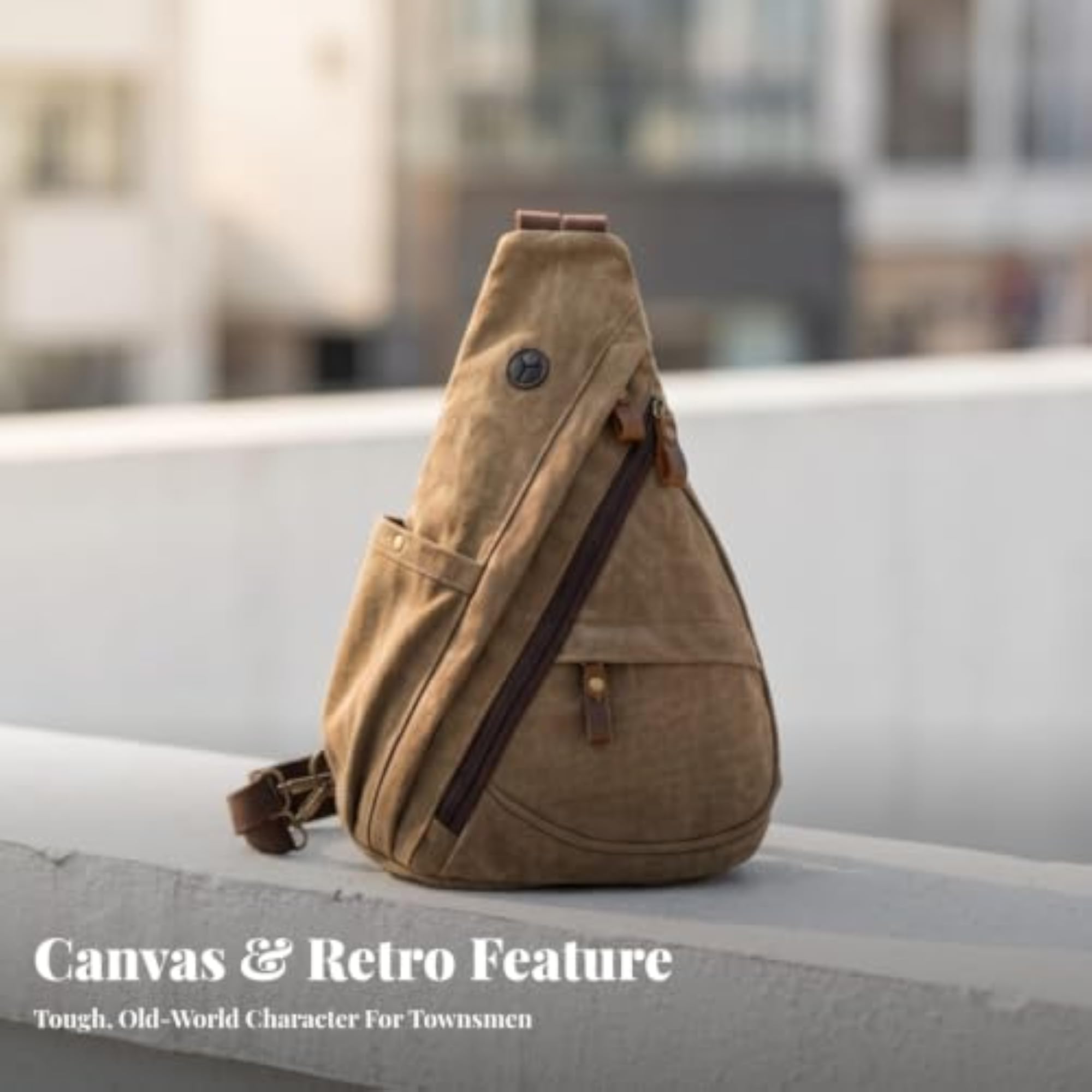 Teardrop Sling Bag with Multiple Pockets, Crossbody