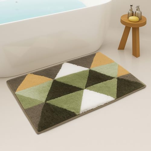 Image of Luxe Home Super Soft Canada Triangle Bath Mat Non-Slip Machine Washable Bathroom Mat for Home, Bedroom and Living Room (40x60 cm) - Pack of 1