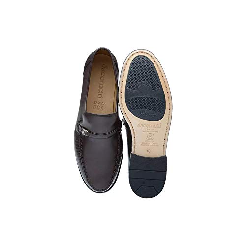 Sapato Social Couro Jacometti 077 Masculino Forro Couro Clássico Café 42