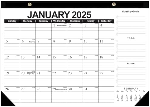 डेस्क कैलेंडर 2026 - जुलाई 2025 से दिसंबर 2026 तक 18 महीने का प्लानर, 17x12 इंच, मासिक पृष्ठ फाड़ने की सुविधा और छुट्टियों के साथ।