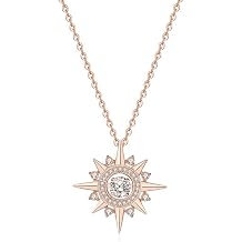 Womens 14K Gold Moissanite Polaris Necklace, Celestial Starry Sky Inspired Pendant, Stylish Fashion Jewelry Gift for Her