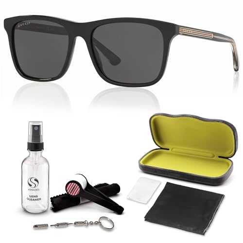 Gucci GG0381SN Designer Sunglasses: Elegant Square Frame Eyewear with Premium eSHADES Kit - Epitome of Luxury and Style