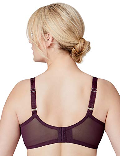 Full Figure Plus Size Luxury Underwire Low Cut Keyhole Bra - Tribeca #7006 Black Plum #TOP1