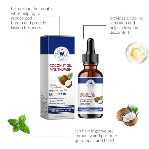 Kokosnuss-Mundspülung, Ourlyard Kokosöl-Mundspülung mit Ätherischem Öl, Kokosöl-Pulling für Zähne, Kokosöl-Mundspülung, Kokosöl-Pulling, Frischer Atem, Aufhellende Mundspülung (3) – Bild 4