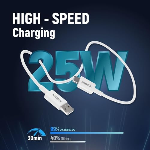 Image of Mi Xiaomi 25W Fast Charging Cable USB C Quick Charge 4.0 Sonic charge Cord Compatible with Mi, iPhone 15 Pro Samsung Galaxy Android Phone Laptop PD Charger Cable (White)