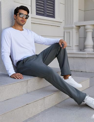 Flygo Men's Fleece Lined Sherpa Sweatpants Winter Warm Pants Jogger Lounge Athletic Pant with Pockets