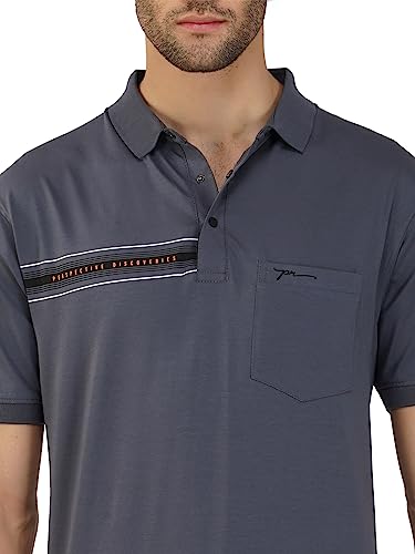 Image of PRORIDERS Half Sleeve Cotton Lycra Regular Fit Men's Polo with Snap Button and Pocket for Casual wear T-Shirt