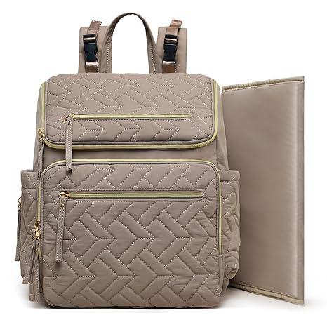 MISS FONG Premium Changing Backpack Brown