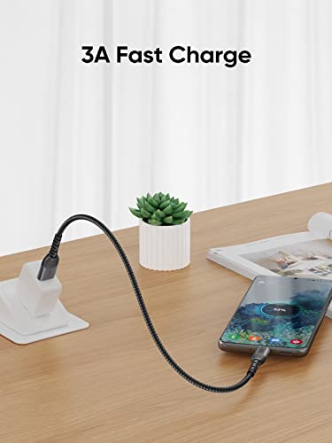 Image of CableCreation Short USB C Cable 1ft-2pcs,USBA to USBC Fast Charging Braided Type C Data Cord for Power Bank, Galaxy S23, iPad Pro iPad Mini, iPad Pro,iPhone 15 /16,Android Auto /Cellphone,PS5 Controller