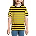 Halloween Black Yellow Striped T Shirt Boys Bumblebee Costume Short Sleeve Summer Crewneck Tee 9-10 Years