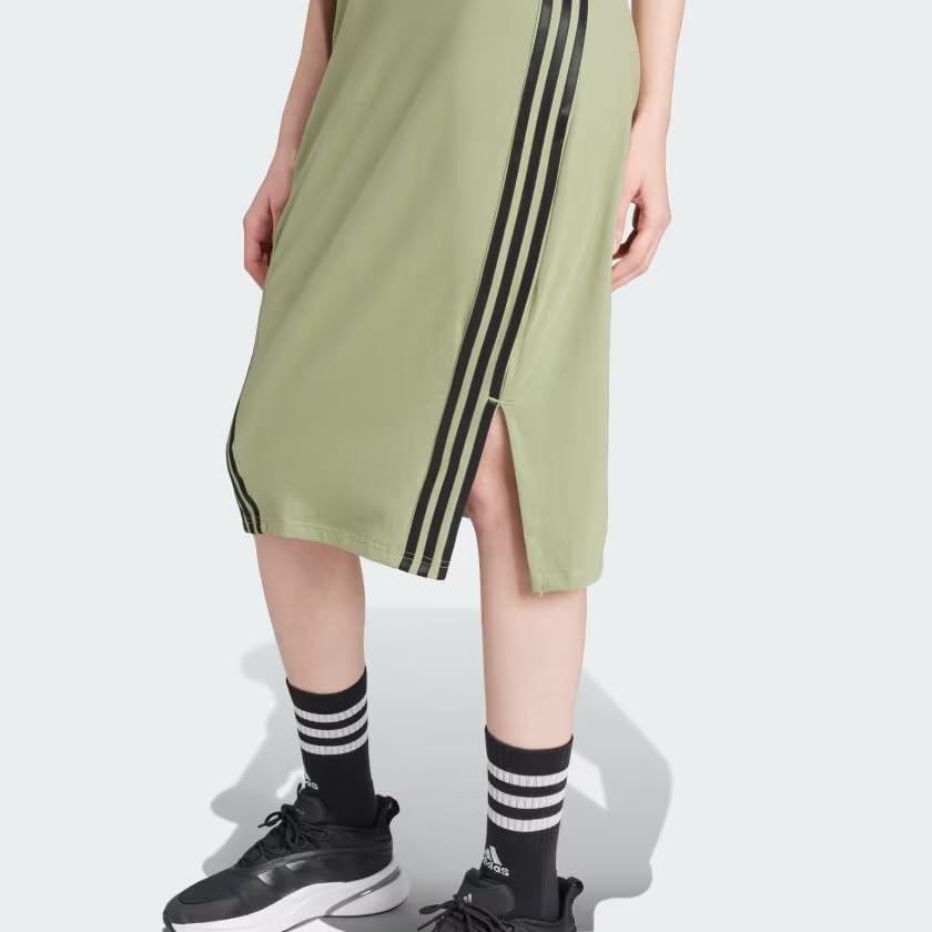 adidas Women's Future Icons 3-Stripes Dress, Tent Green, Small - Image 4