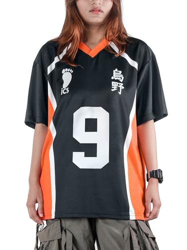 Image of ComicSense Unisex Anime Oversized Jersey T Shirts for Men and Women, Karasuno 9 Printed Anime Tshirt
