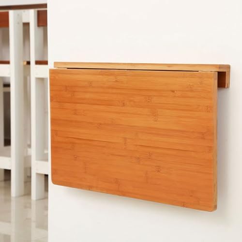 Heavy Duty Solid Wood Folding Table Wall Mounted Workbench with Smooth Rounded Corners Space Saving Dining & Work Table Compact Folding Design for JYDSll Spaces