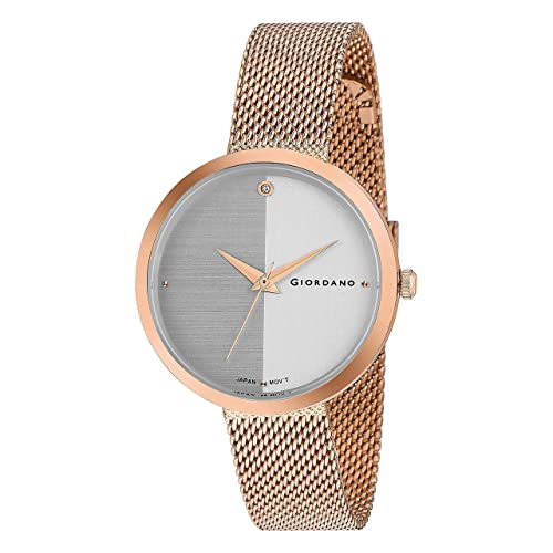 Image of Giordano Eleganza Collection Analog Wrist Watch for Women with Color Variant, Stylish Wired Metal Mesh Band| Ladies | Girls to Compliment Your Look | Ideal Gift for Female - GD-4062