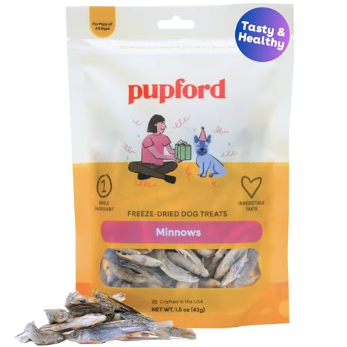 Pupford Freeze Dried Minnows for Dogs & Puppies - Healthy, Natural, Single Ingredient Dog Treats -...