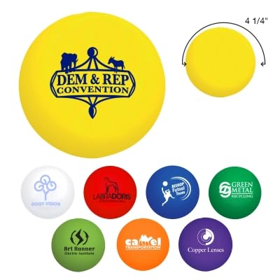 PromotionPros Ball Stress Reliever Add Customized with Text Name or Personalized Image $2.08 Each - Sold in Pack of 100 - White